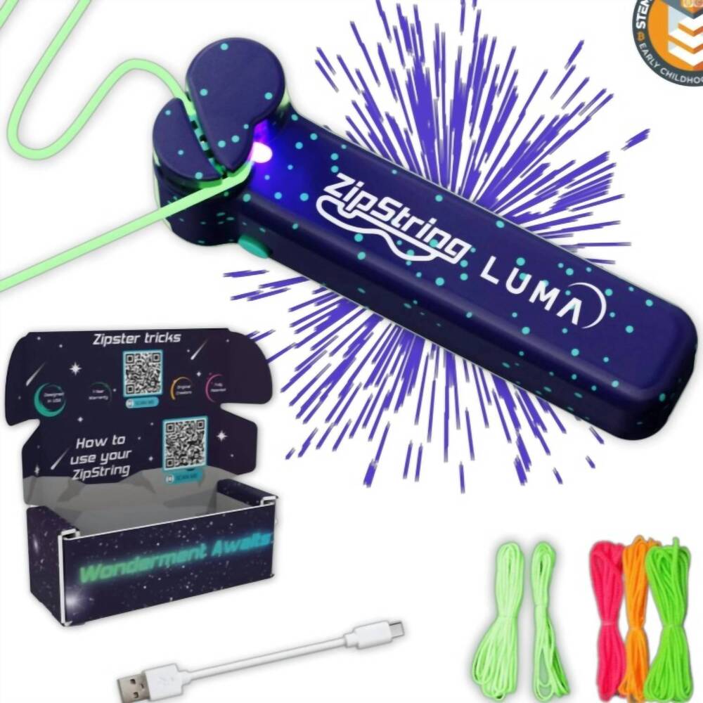 NEW ZIPSTRING luma light-up floating string toy in multicolor
